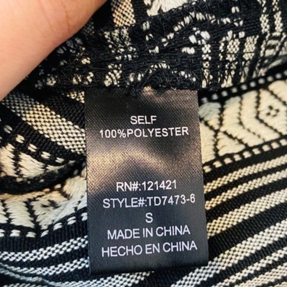 NWT Ellison Black Fringe Trim Printed Shift Dress - Picture 7 of 7